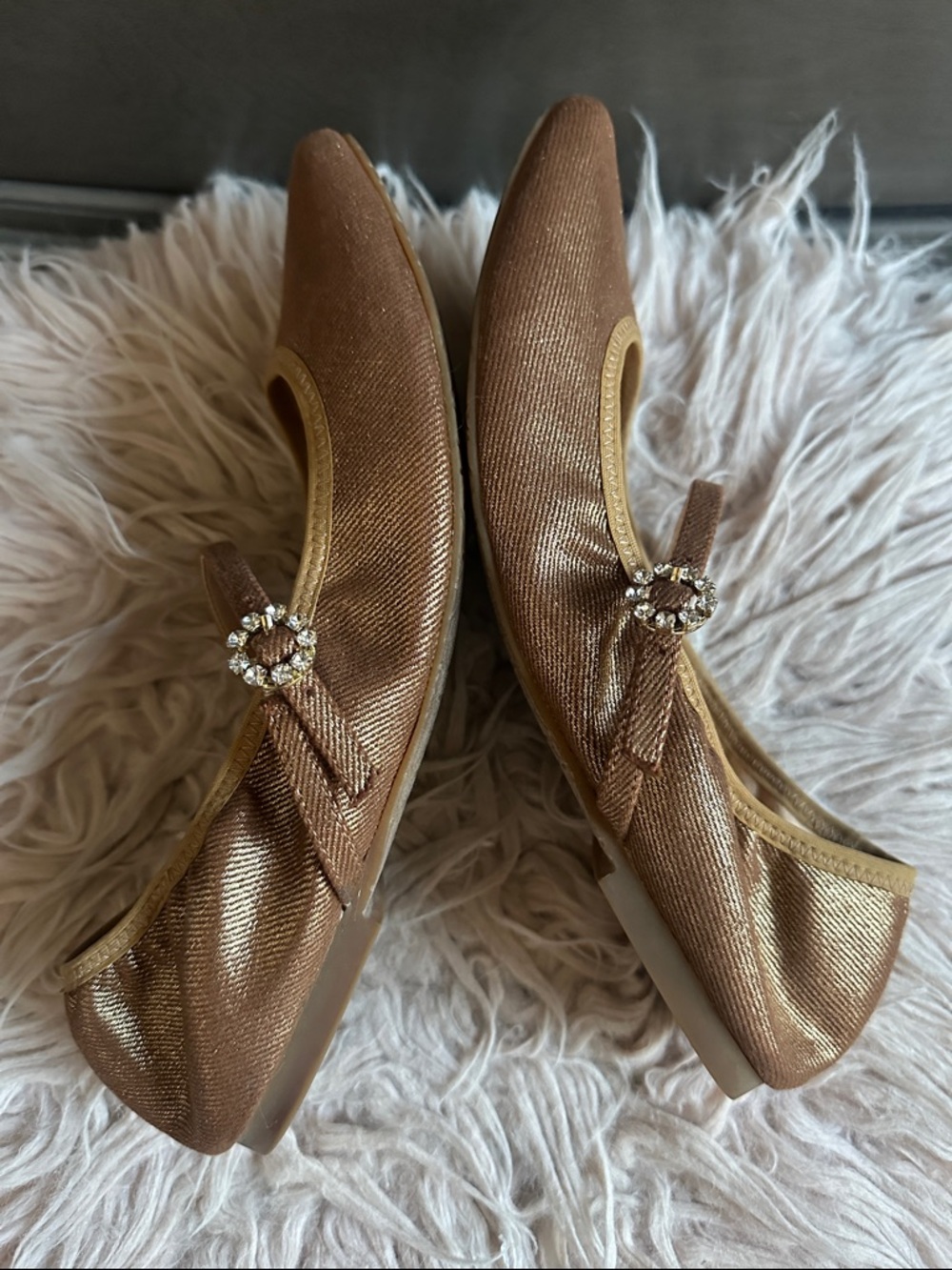 Jewel Badgley Mischka Metallic Bronze Mary Jane Flats - Picture 4 of 6